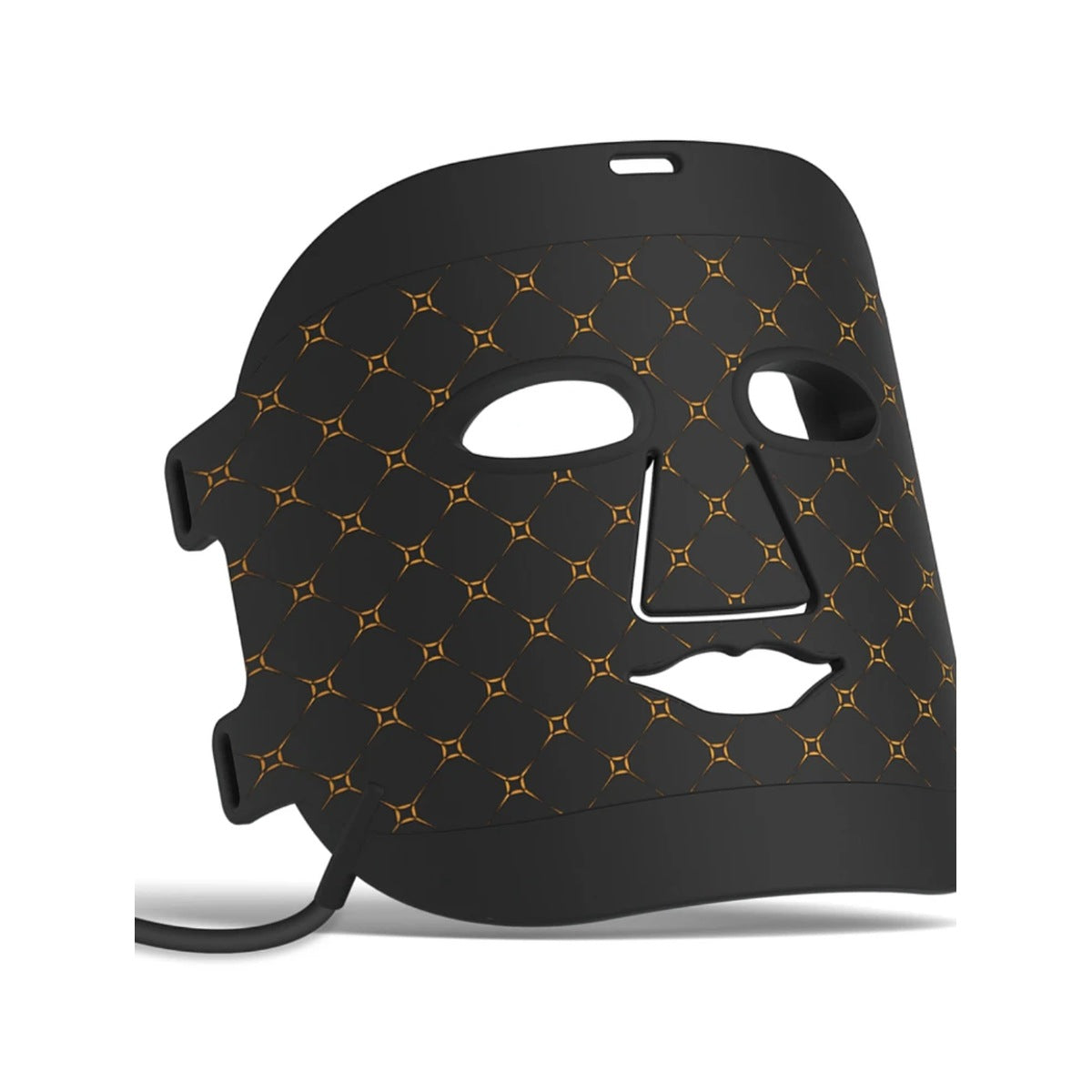 Skinbeam black silicone LED face mask with copper lattice pattern and cable