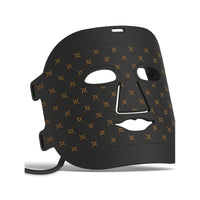 Skinbeam black silicone LED face mask with copper lattice pattern and cable