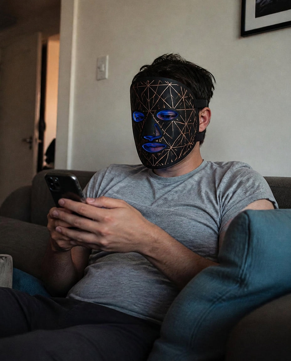 Blue light, an ordinary evening on the couch.